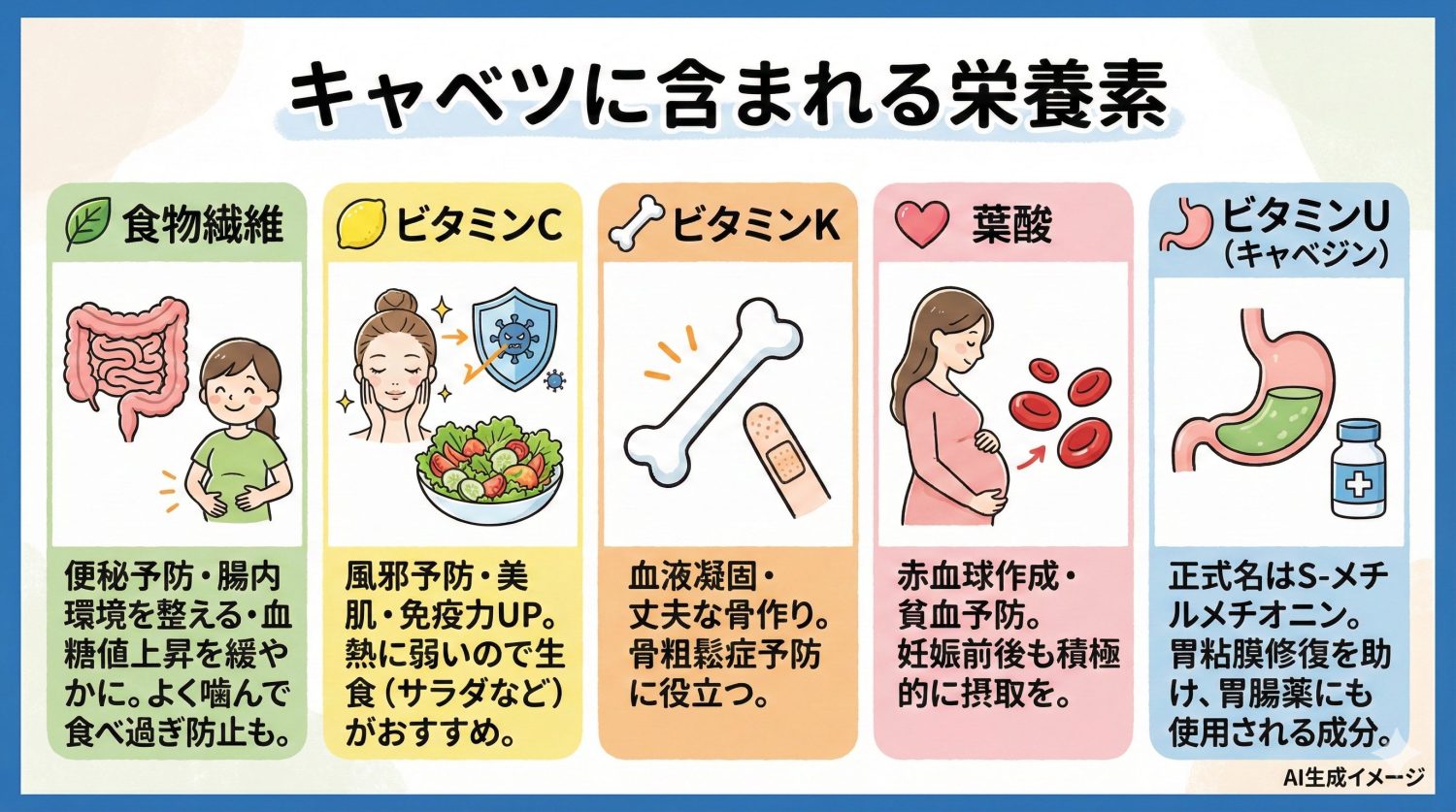 キャベツに含まれる栄養素