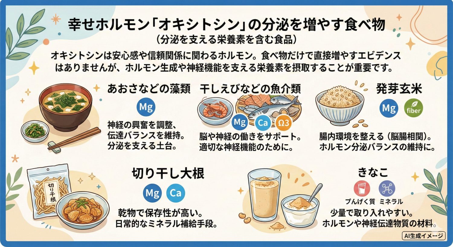 幸せホルモンの1つ「オキシトシン」の分泌を増やす食べ物