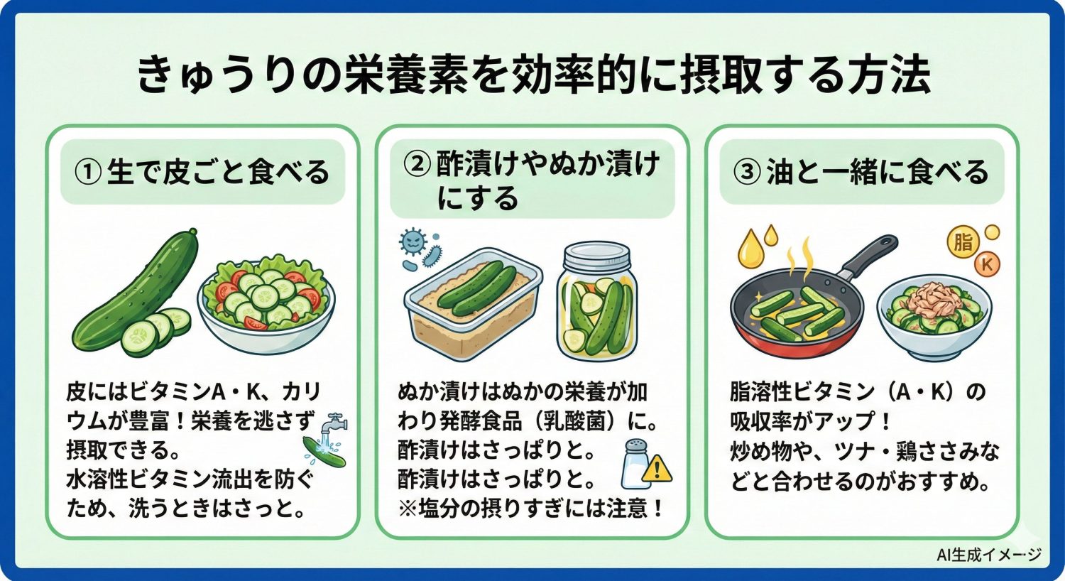 きゅうりの栄養素を効率的に摂取する方法