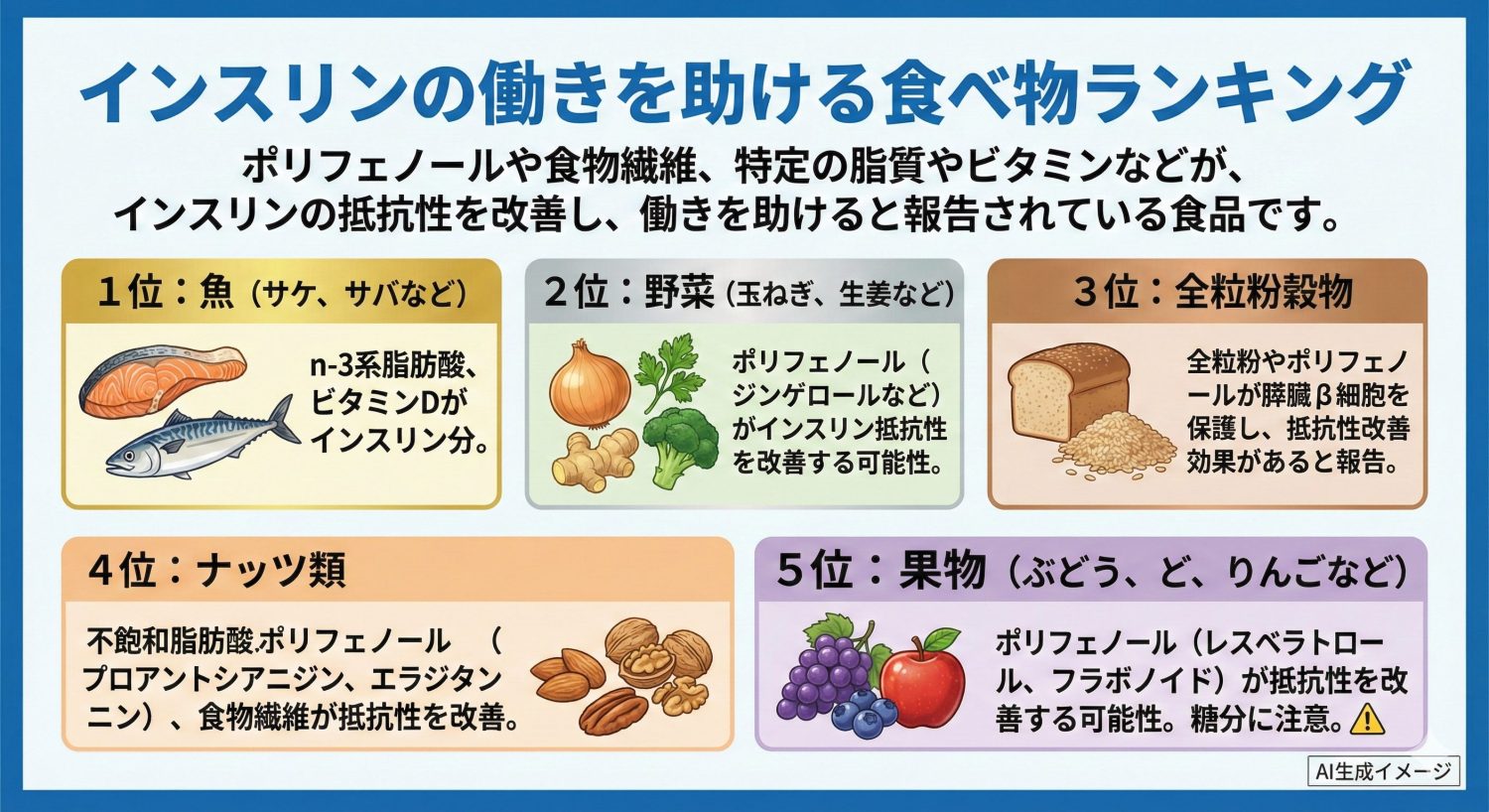 インスリンの働きを助ける食べ物