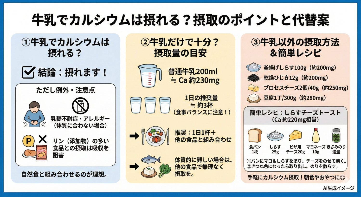 牛乳ではカルシウムを摂れない?