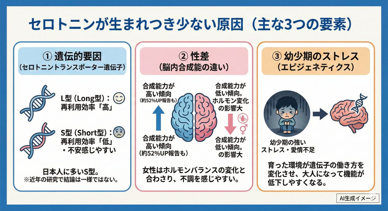 セロトニンが生まれつき少ない原因