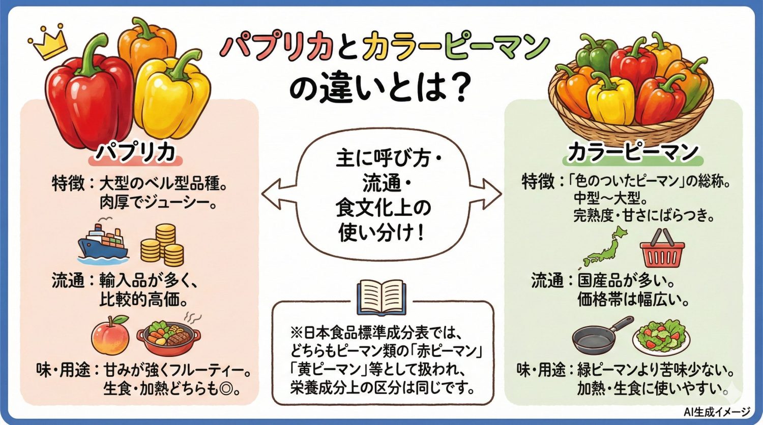 パプリカとカラーピーマンの違いとは？