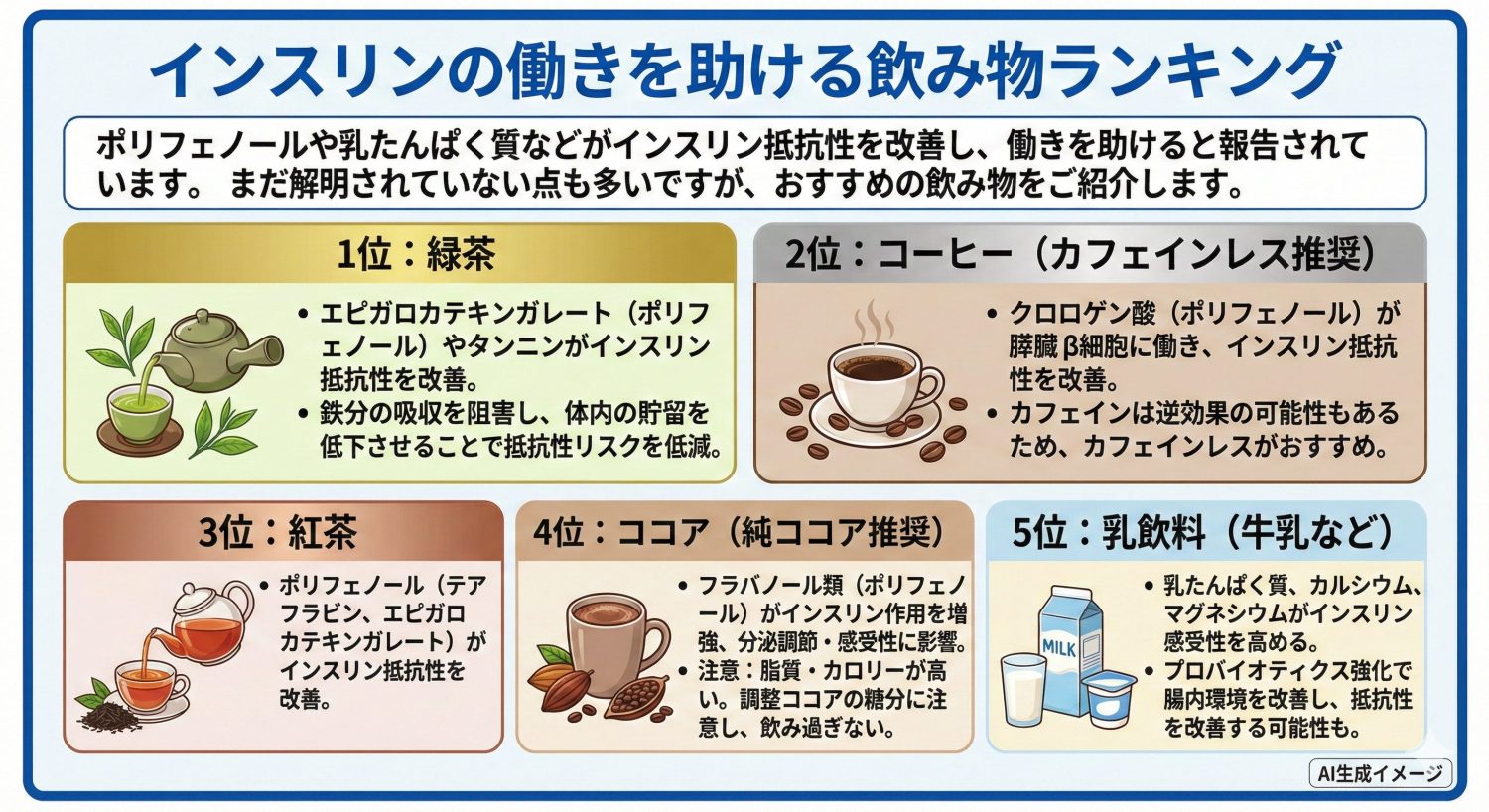 インスリンの働きを助ける飲み物