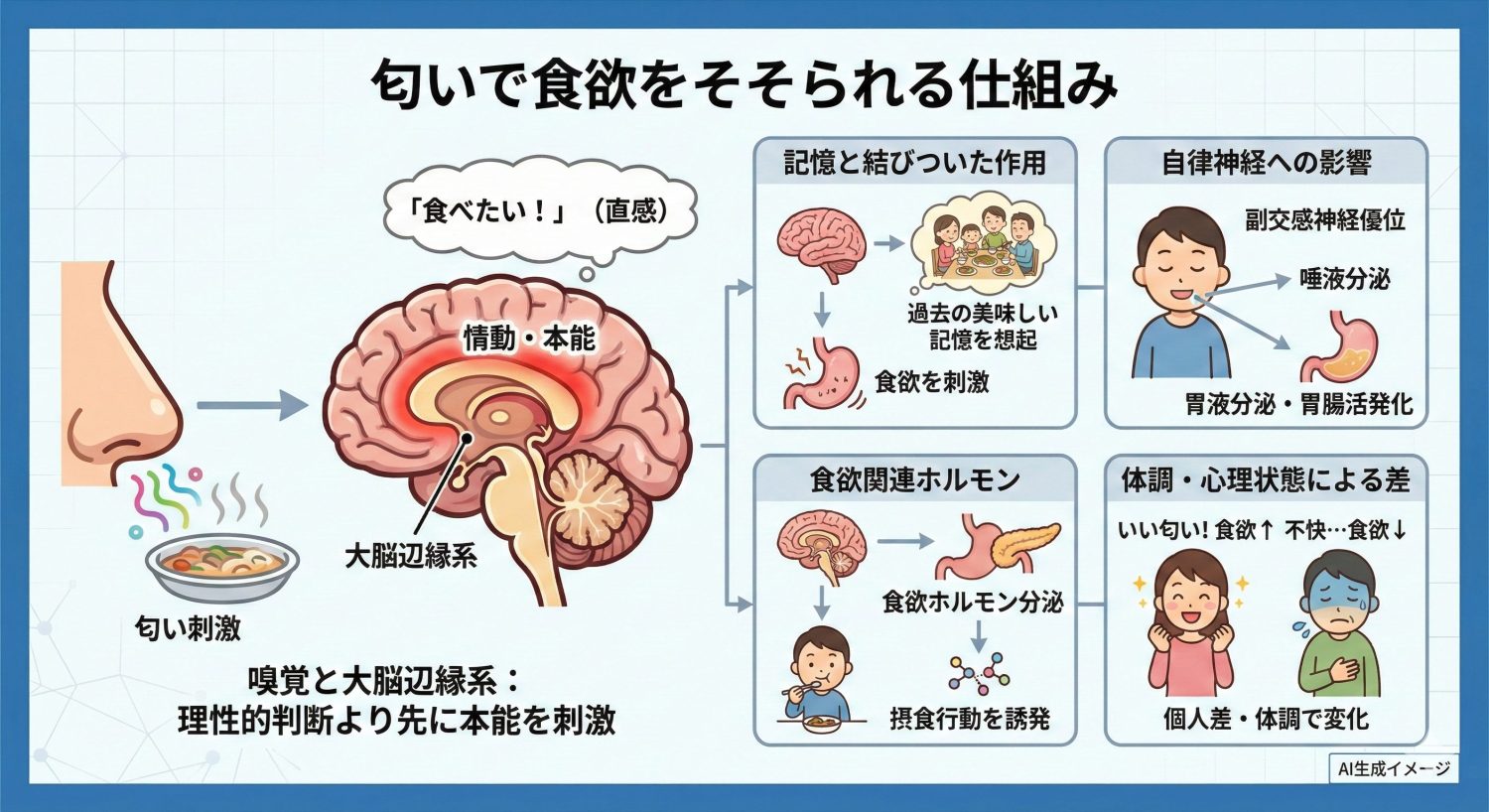 匂いで食欲をそそられる仕組み