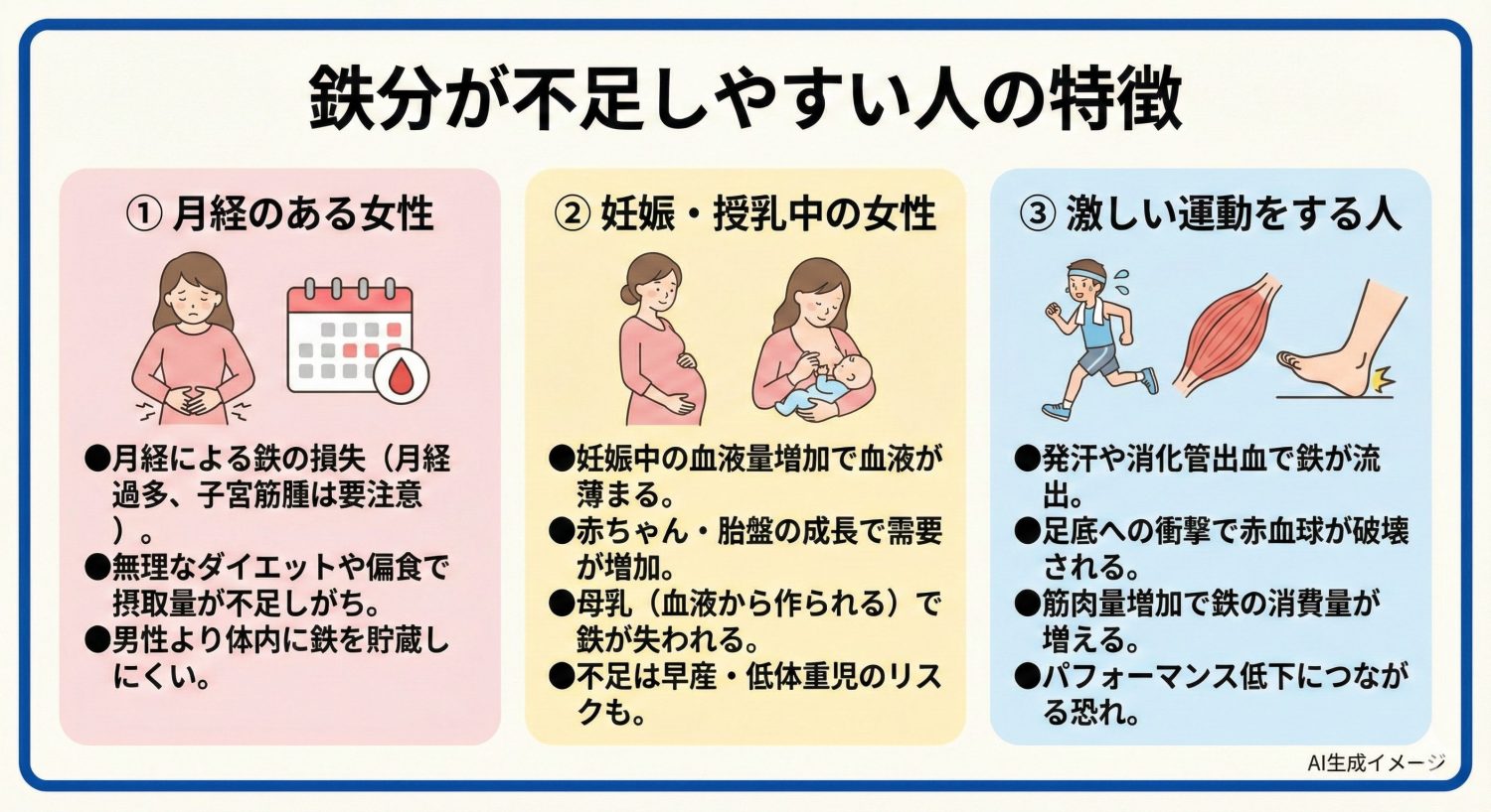 鉄分が不足しやすい人の特徴