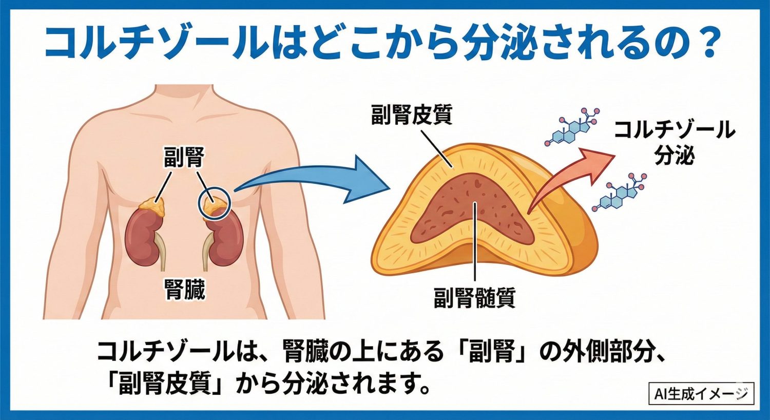 コルチゾールはどこから分泌されるの？