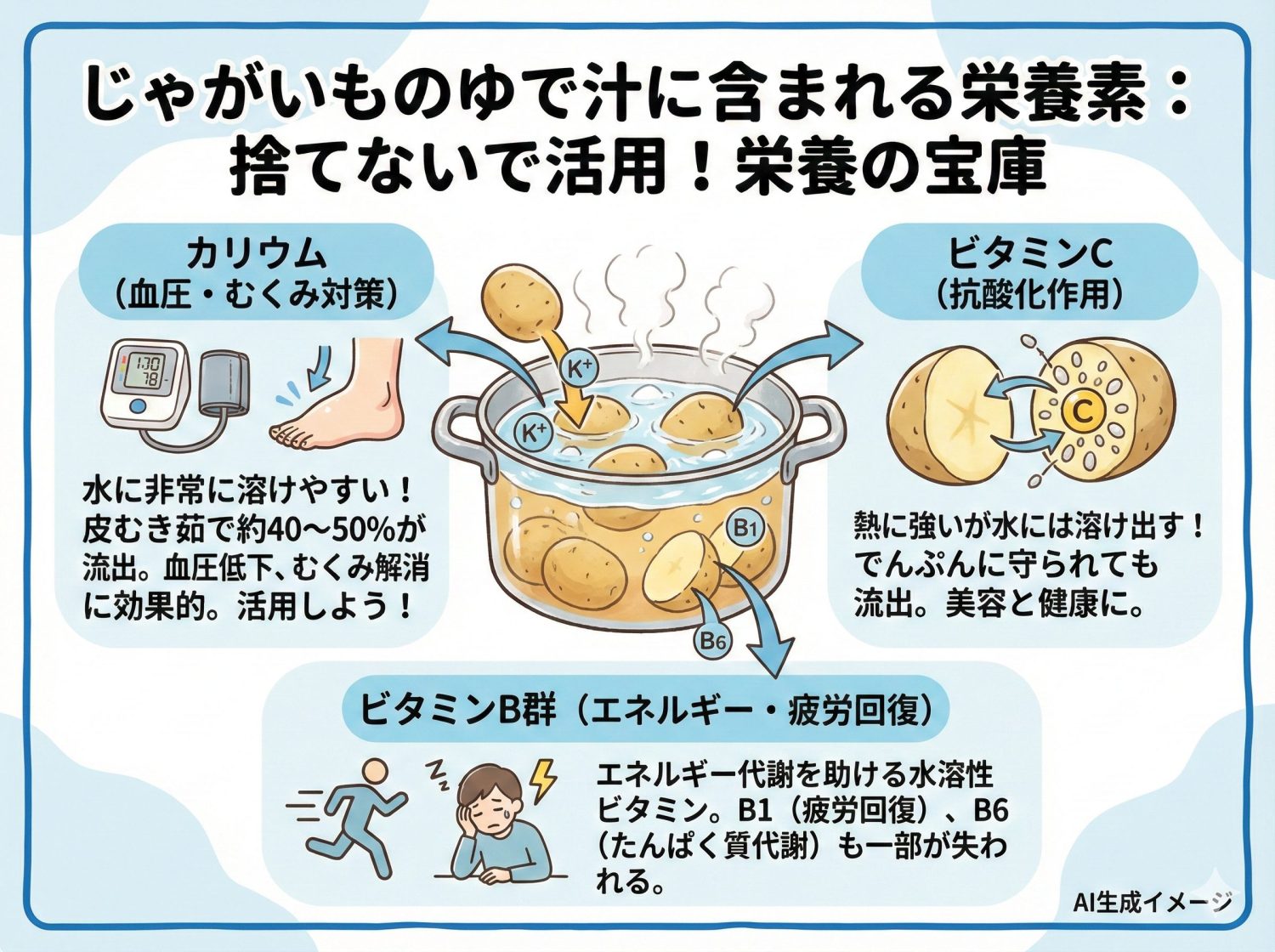 じゃがいものゆで汁に含まれる栄養素