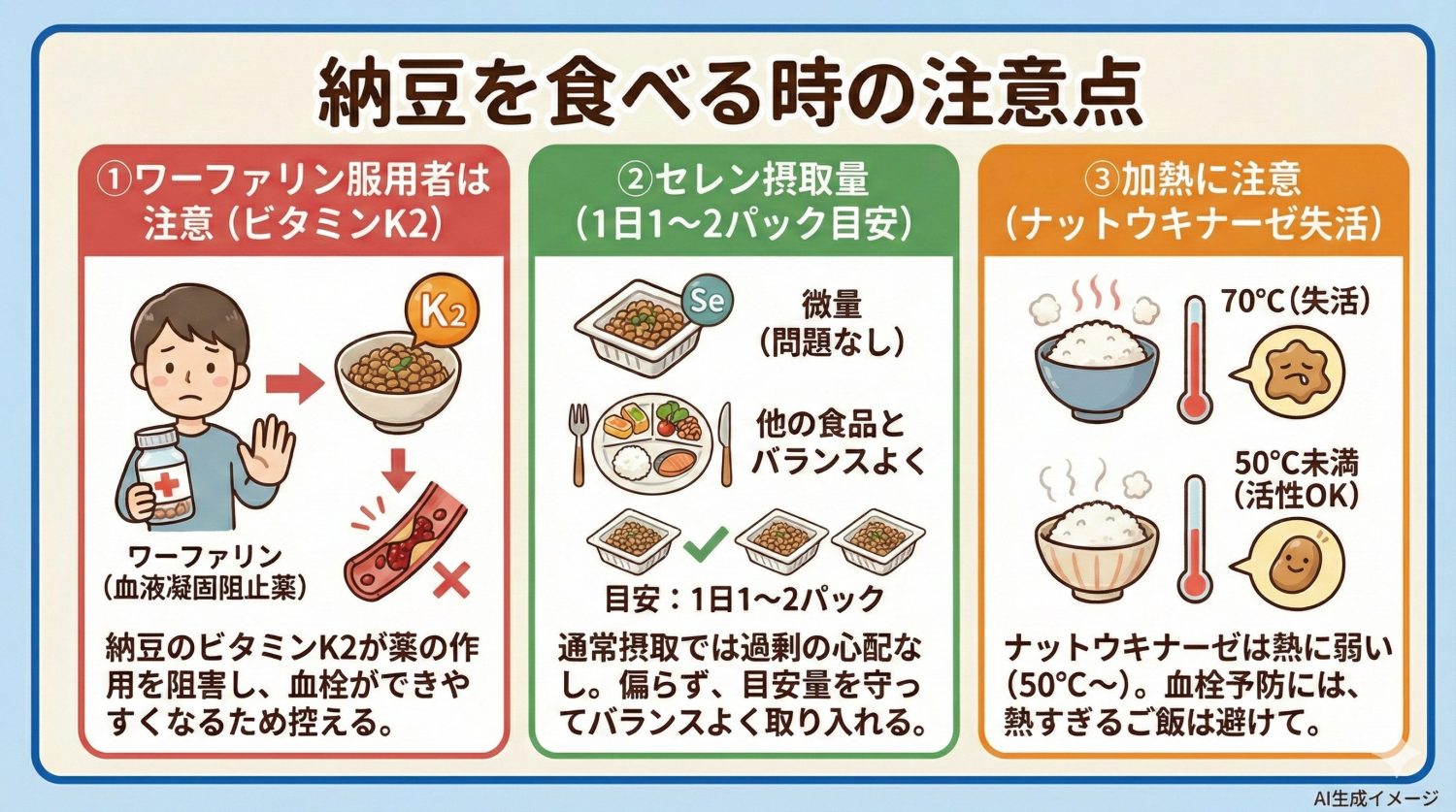 納豆を食べる時の注意点