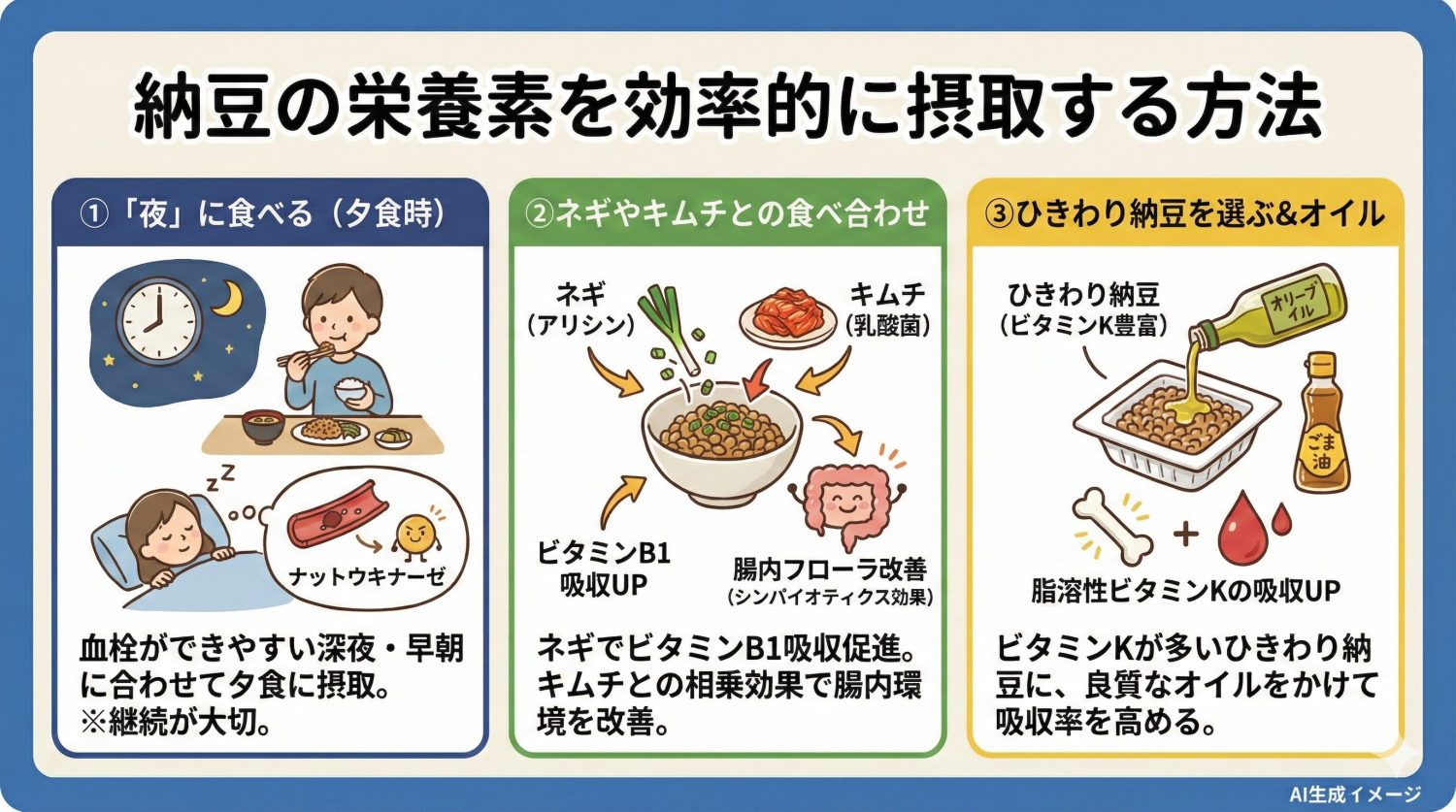 納豆の栄養素を効率的に摂取する方法