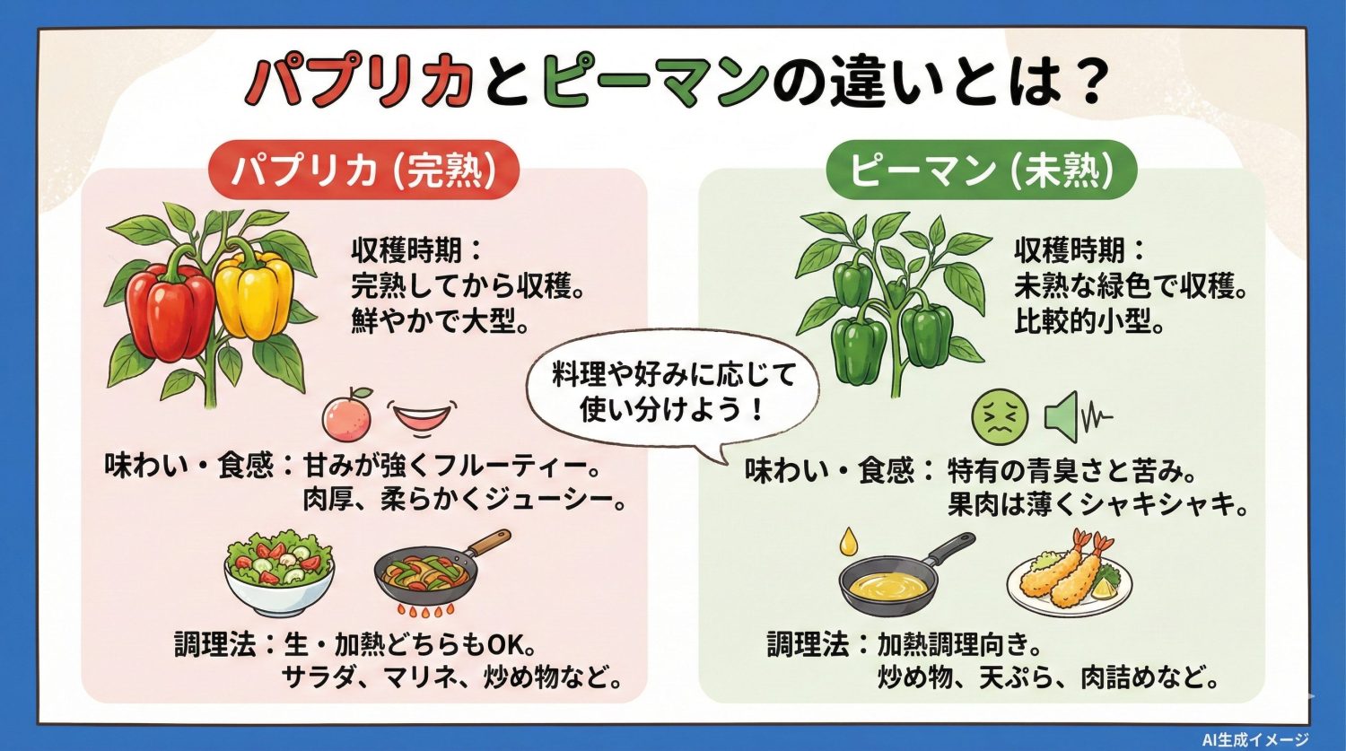 パプリカとピーマンの違いとは？