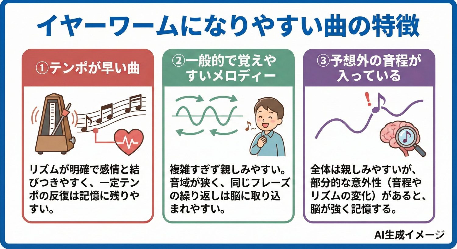 イヤーワームになりやすい曲の特徴