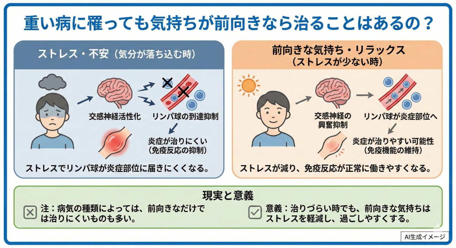 重い病に罹っても気持ちが前向きなら治ることはあるの？