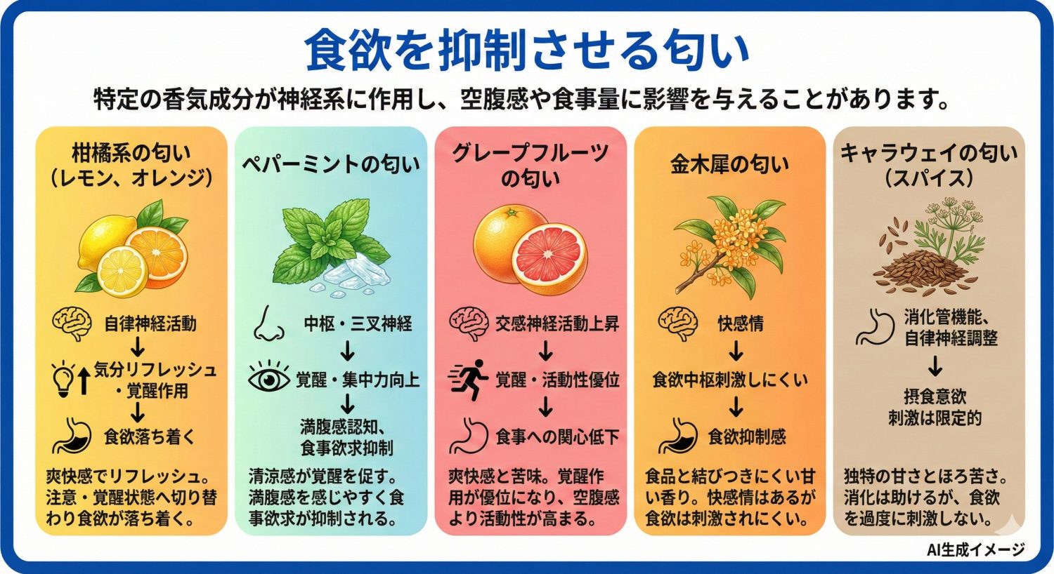 食欲を抑制させる匂い
