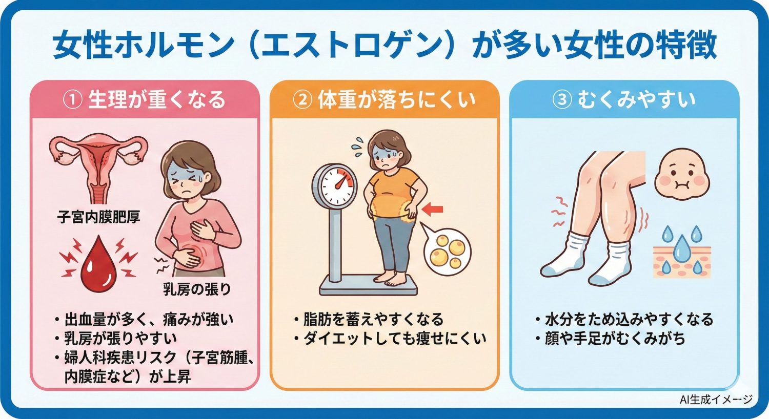 女性ホルモンが多い女性の特徴