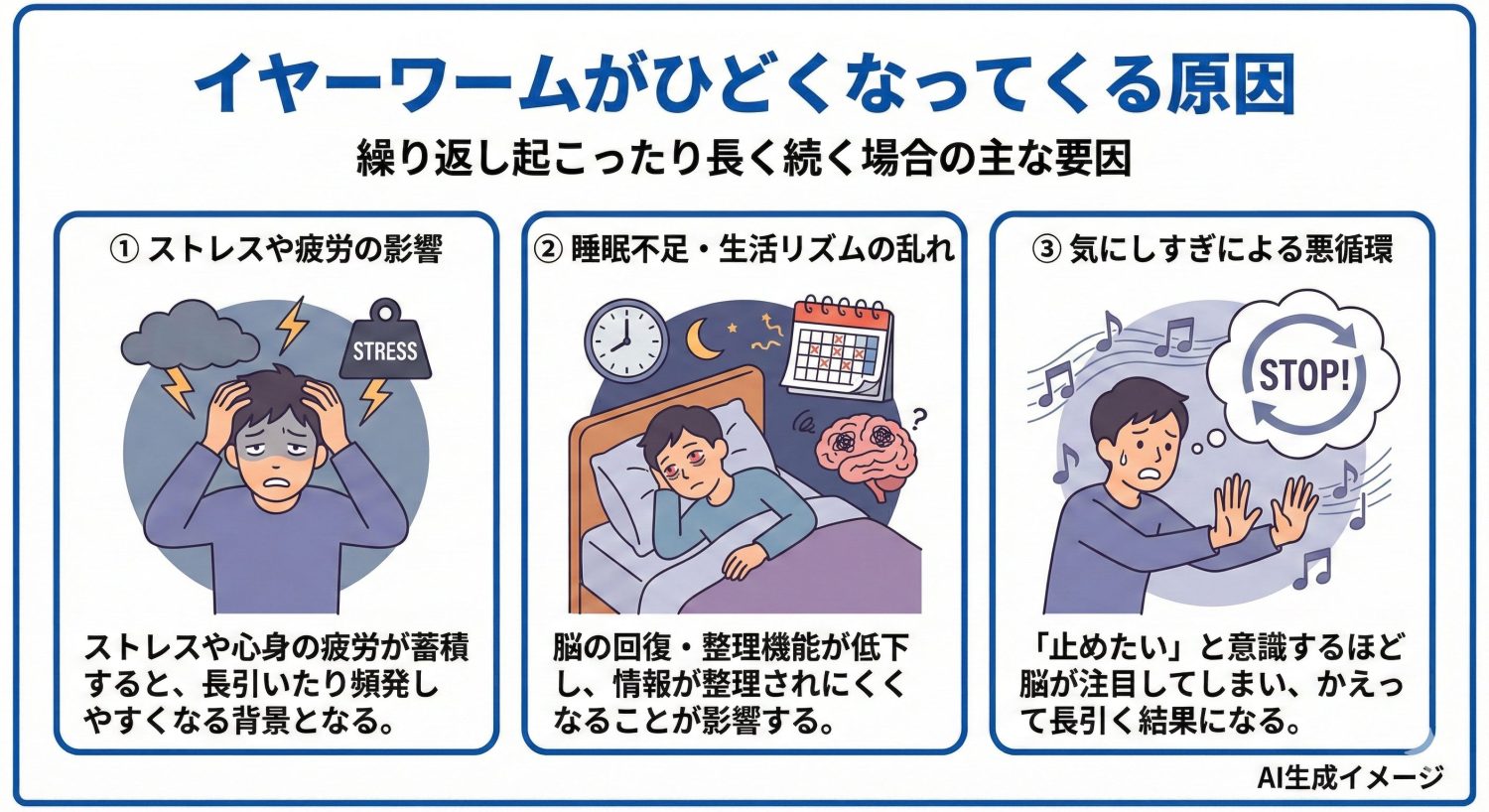 イヤーワームがひどくなってくる原因