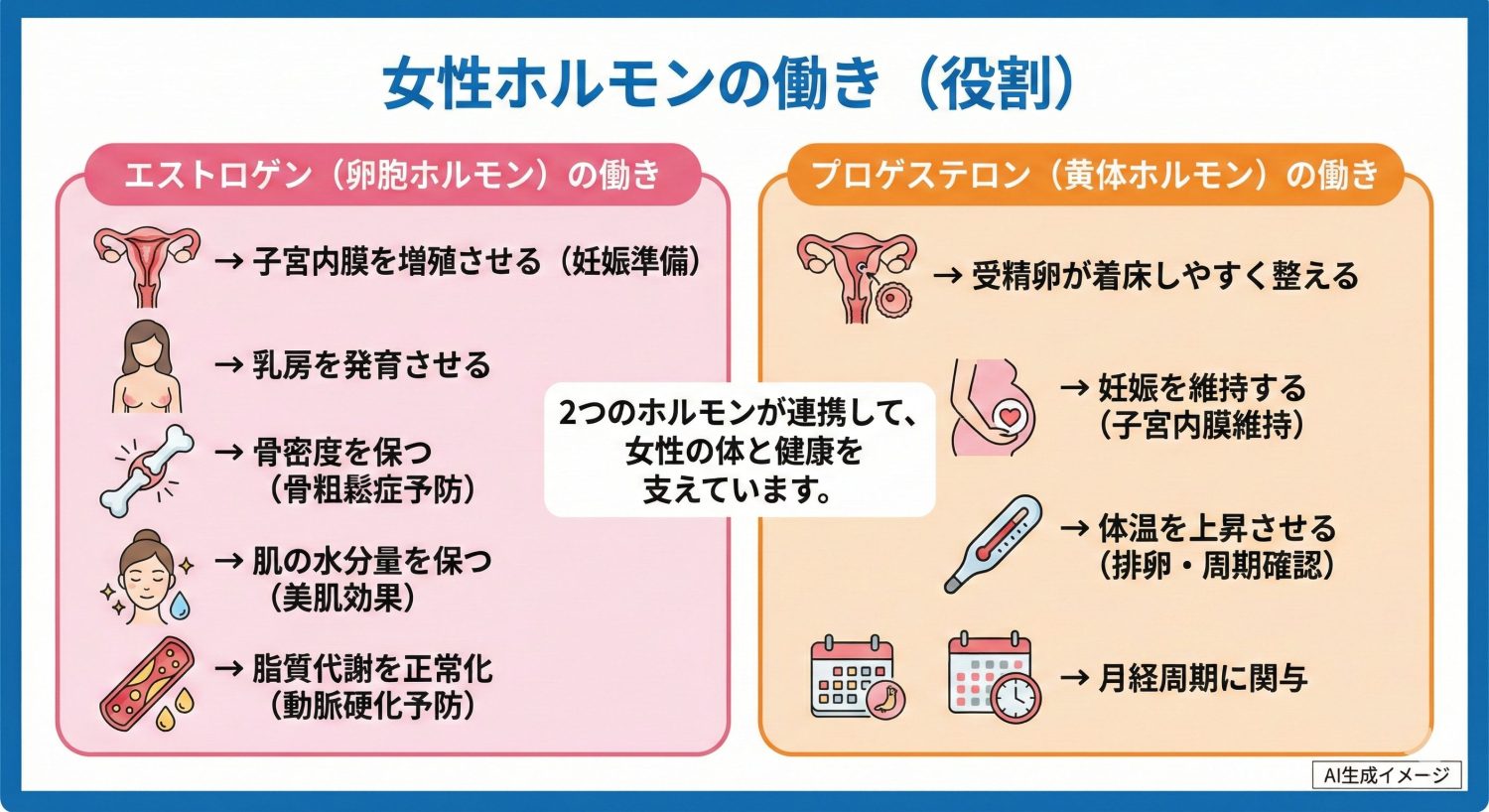 女性ホルモンの働き（役割）