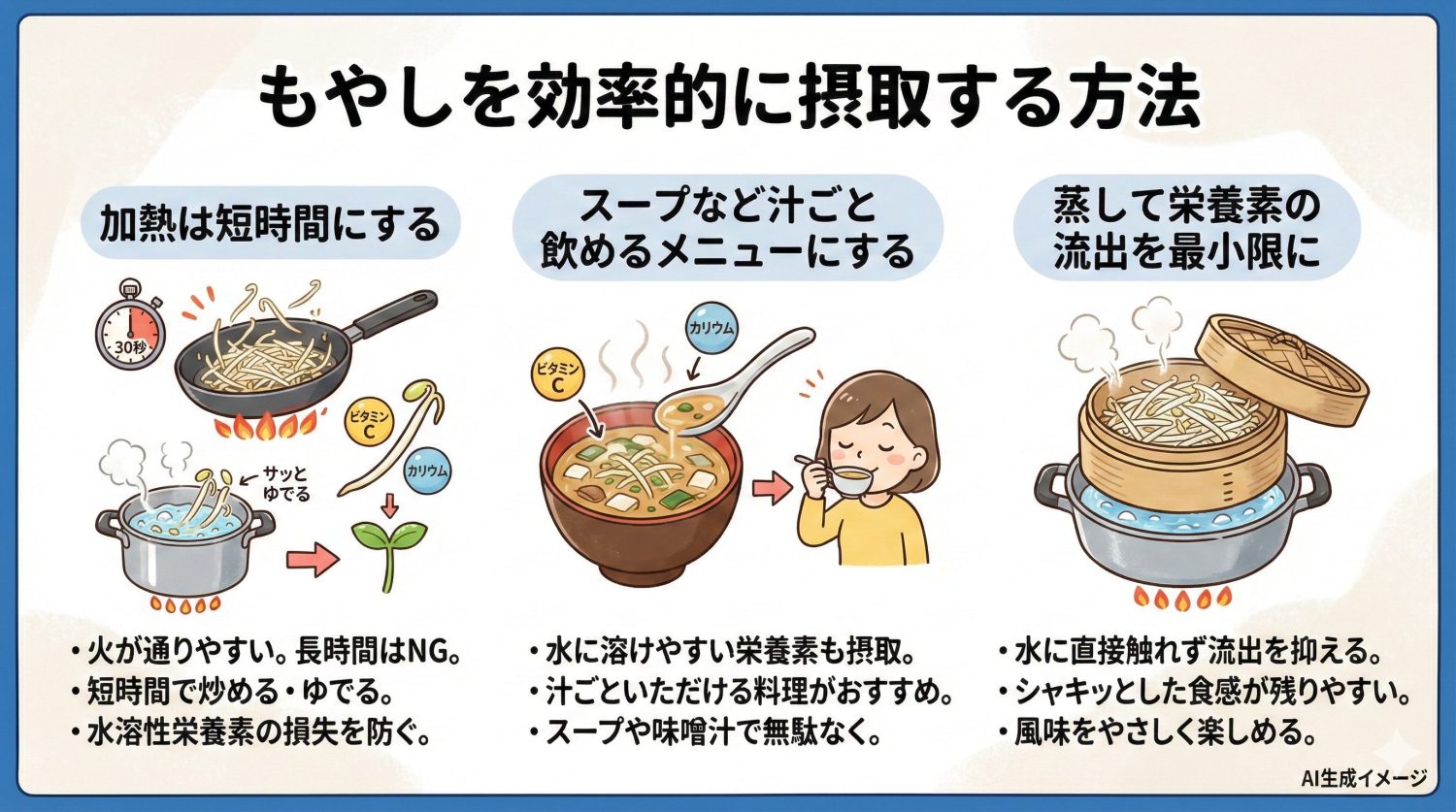 もやしを効率的に摂取する方法