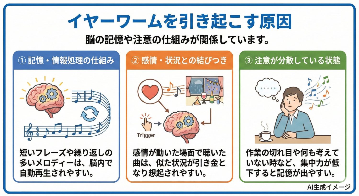 イヤーワームを引き起こす原因