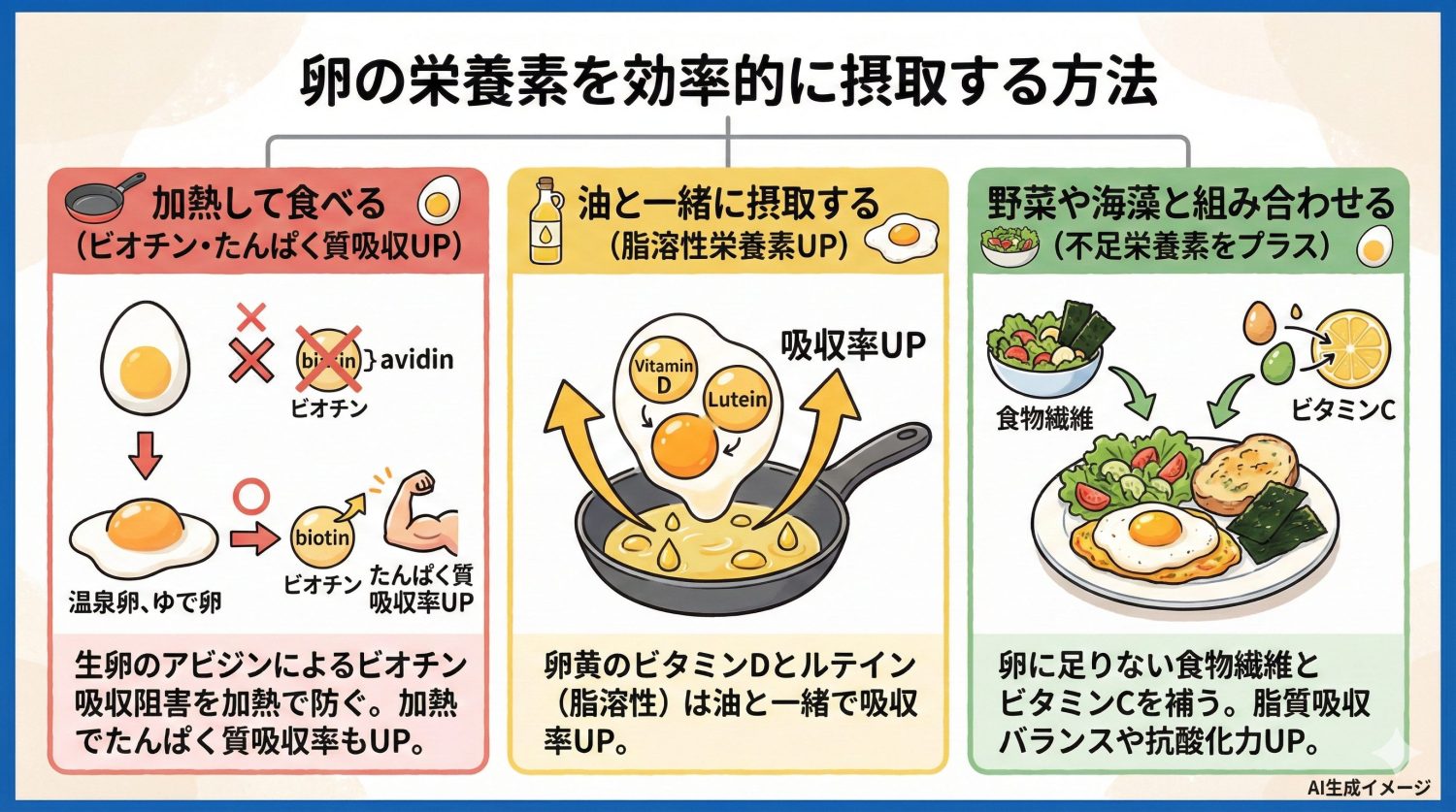 卵の栄養素を効率的に摂取する方法