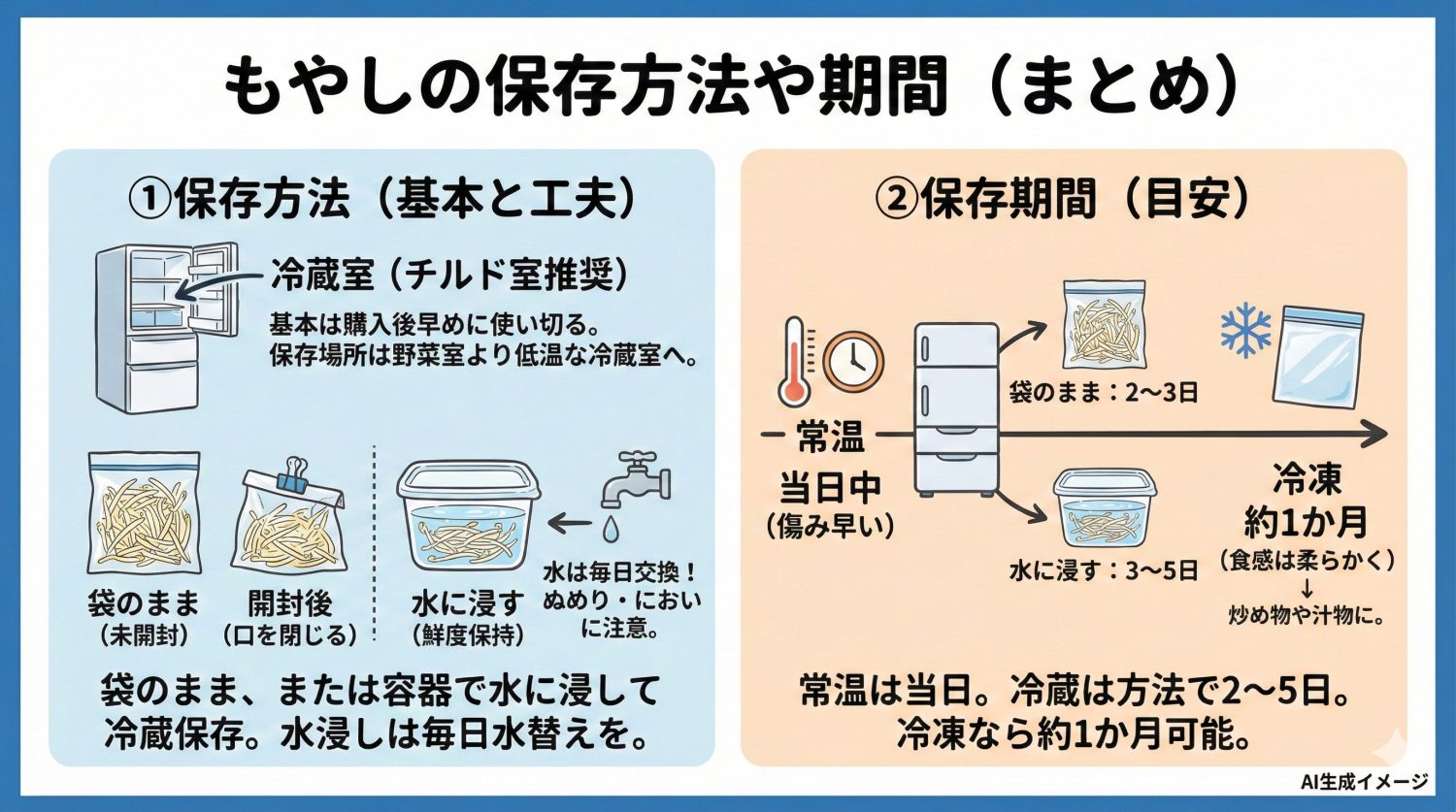 もやしの保存方法や期間