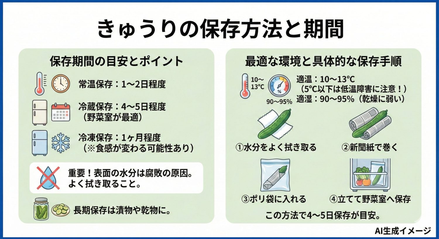 きゅうりの保存方法や期間