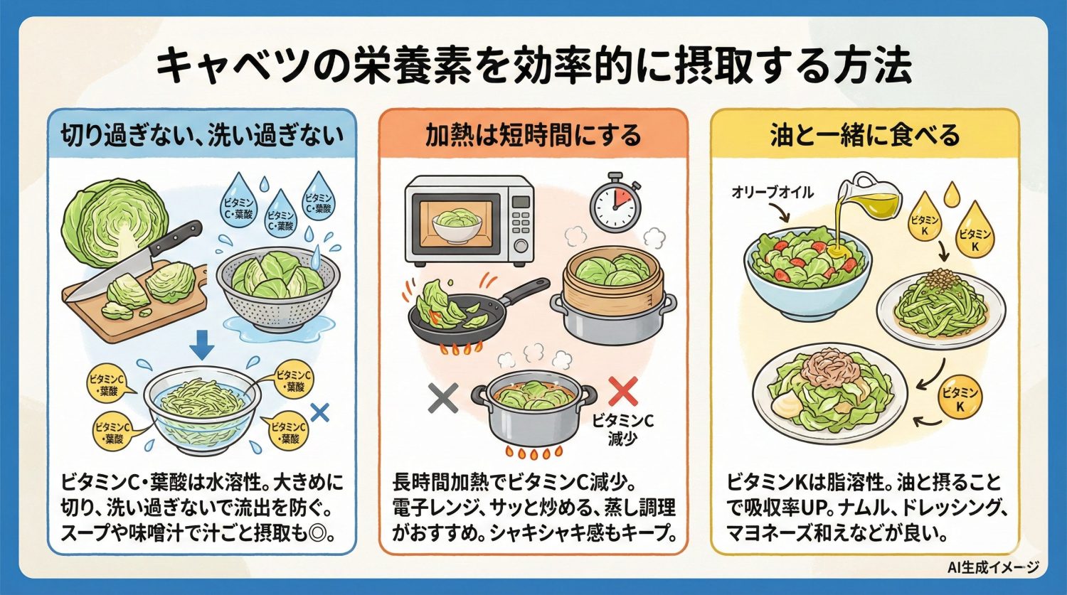 キャベツの栄養素を効率的に摂取する方法