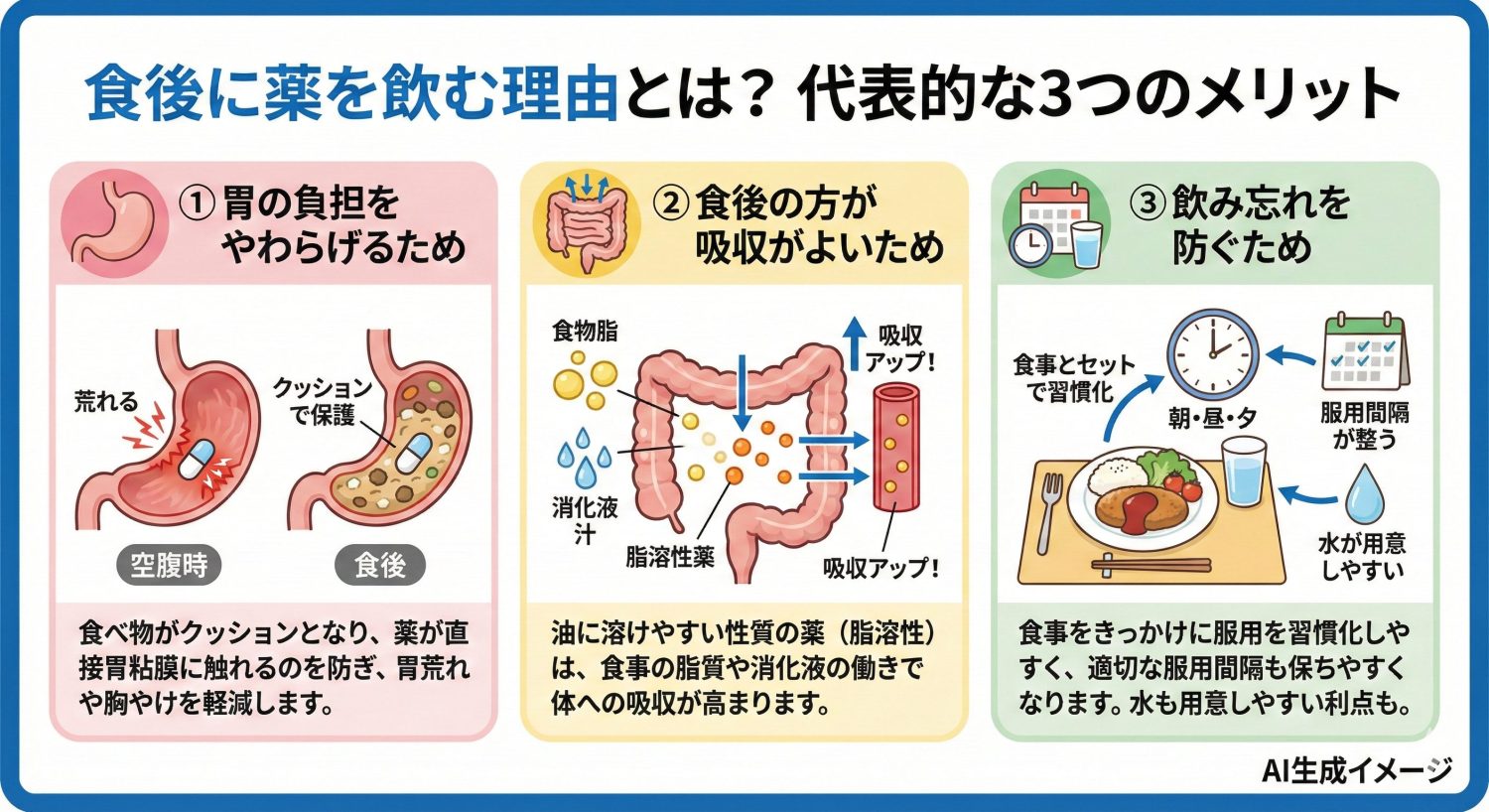 食後に薬を飲む理由とは?
