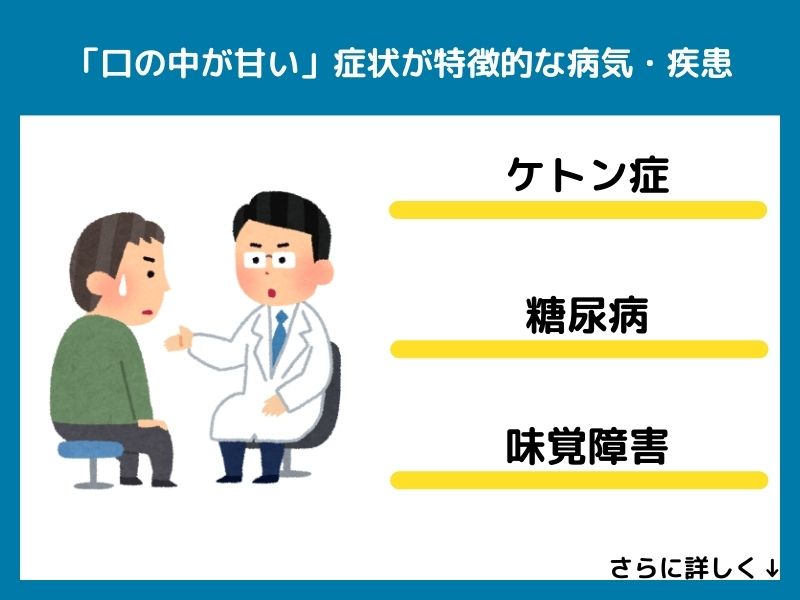 「口の中が甘い」症状が特徴的な病気・疾患