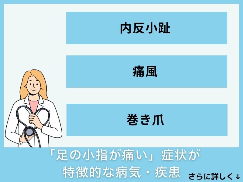 「足の小指が痛い」症状が特徴的な病気・疾患