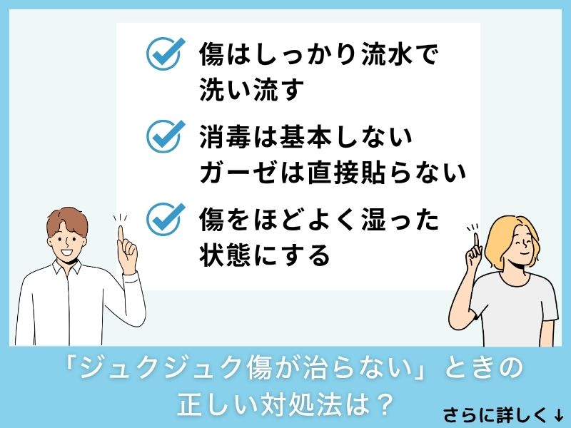 「ジュクジュクした傷が治らない」ときの正しい対処法は？