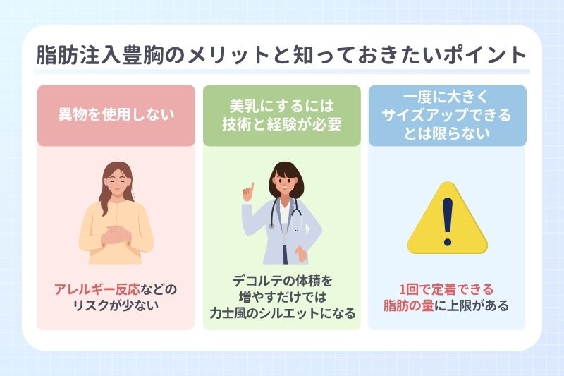 脂肪注入豊胸のメリットと知っておきたいポイント