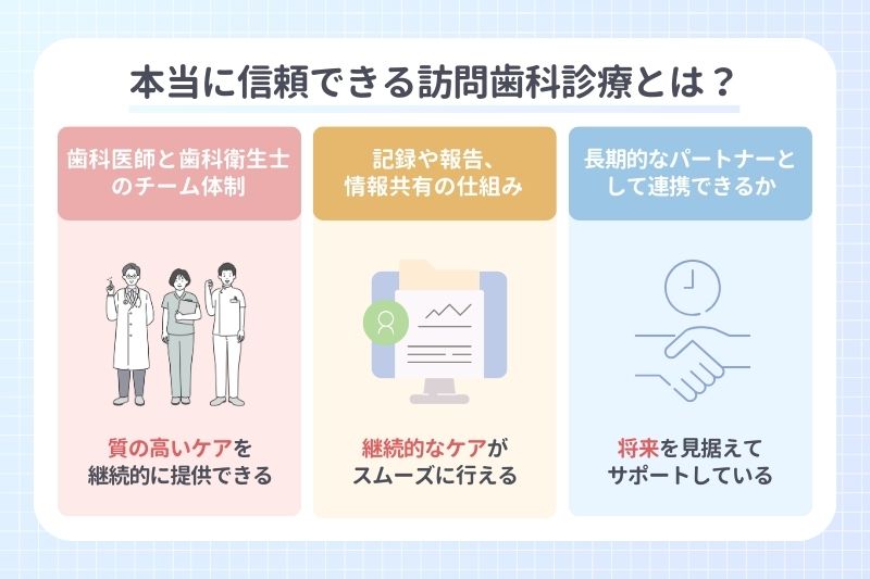 本当に信頼できる訪問歯科診療とは？