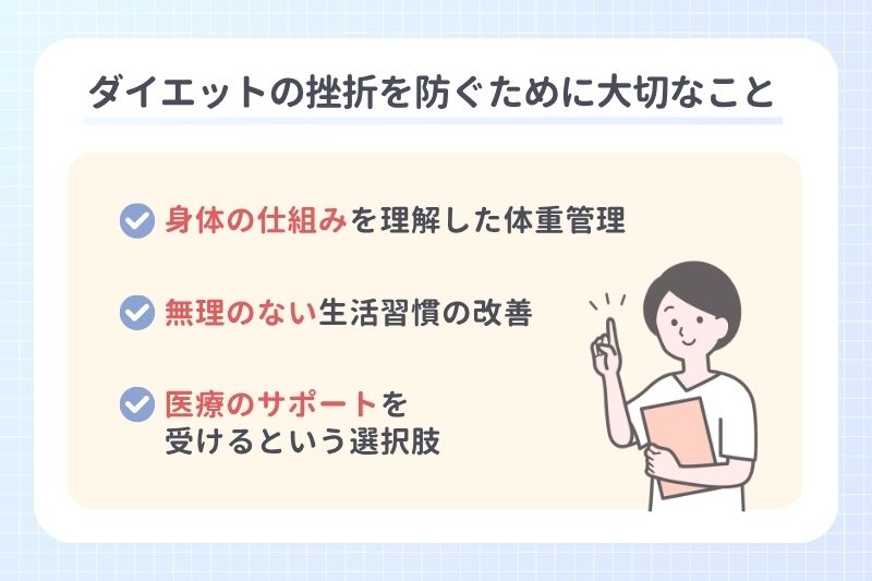 ダイエットの挫折を防ぐために大切なこと
