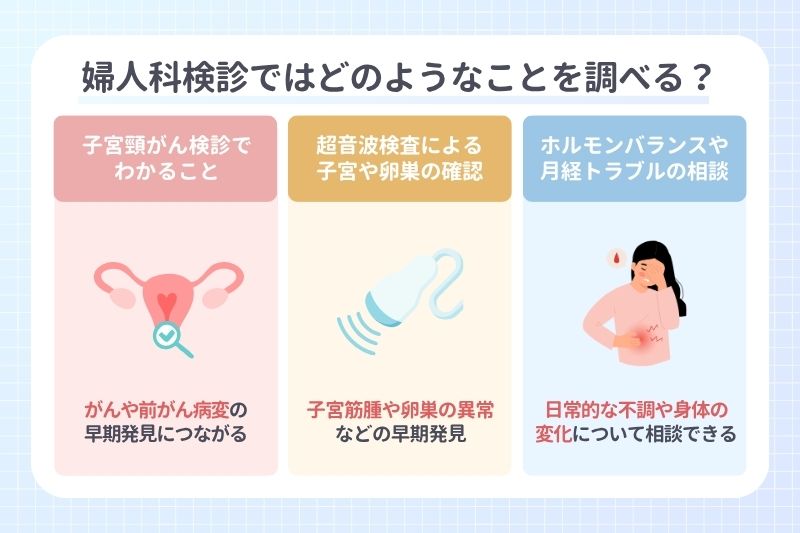 婦人科検診ではどのようなことを調べる？