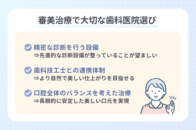 審美治療で大切な歯科医院選び