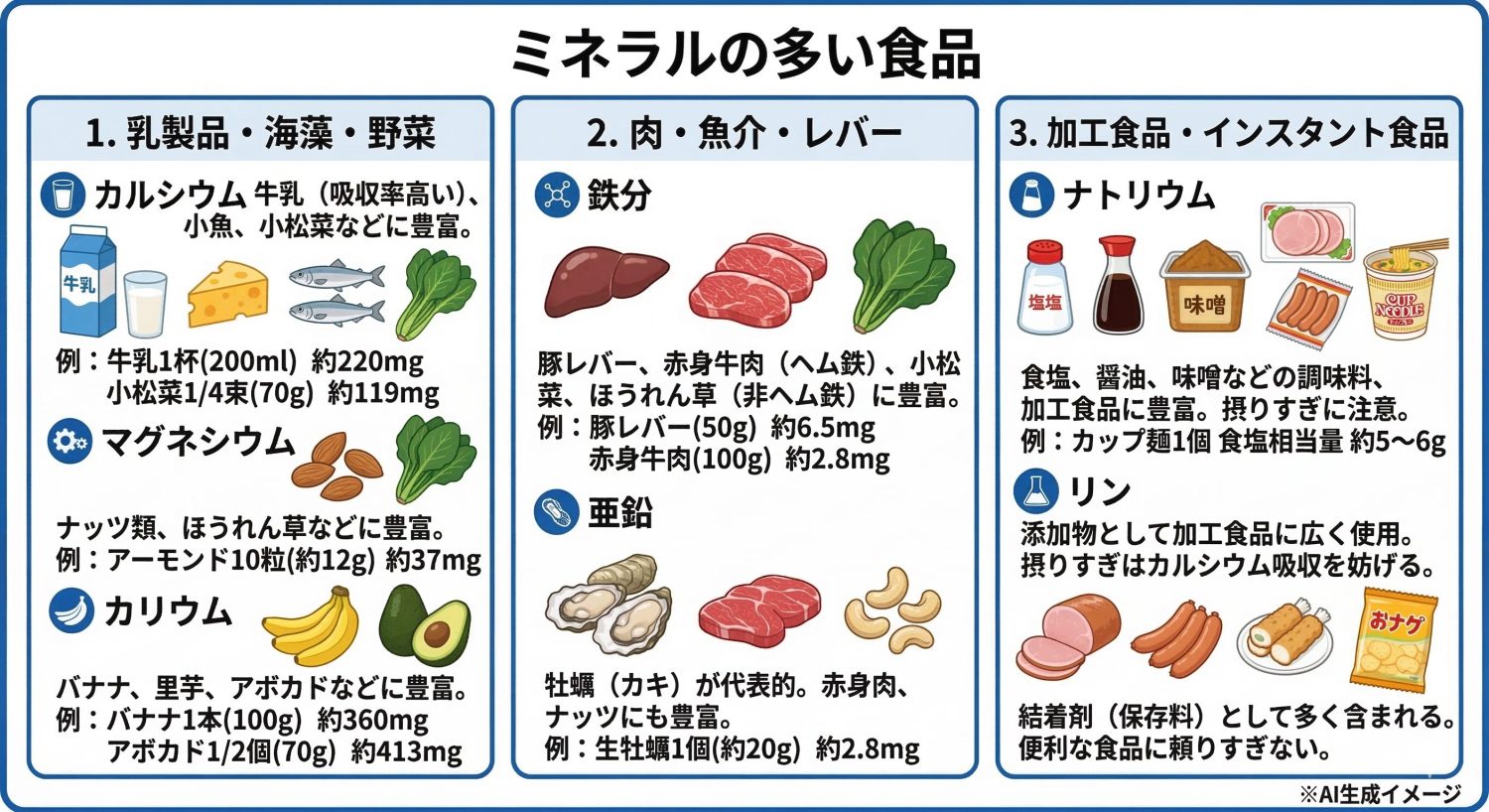 ミネラルの多い食品