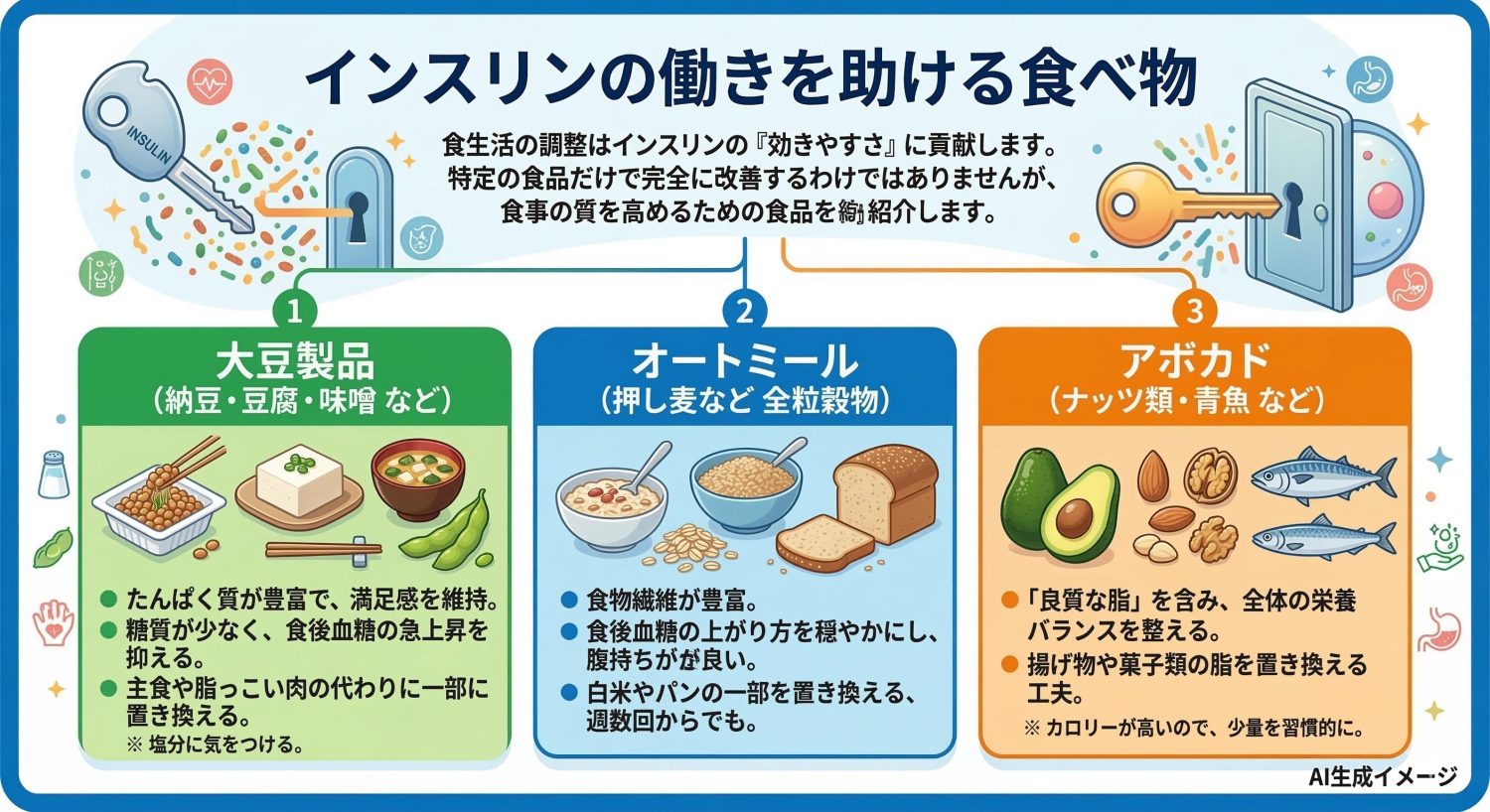 インスリンの働きを助ける食べ物