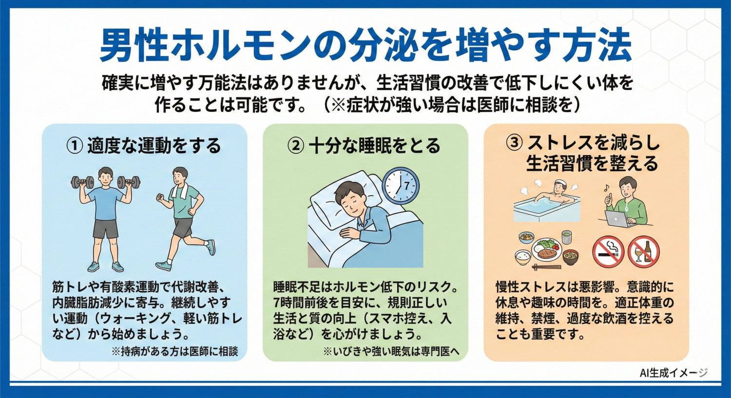男性ホルモンの分泌を増やす方法