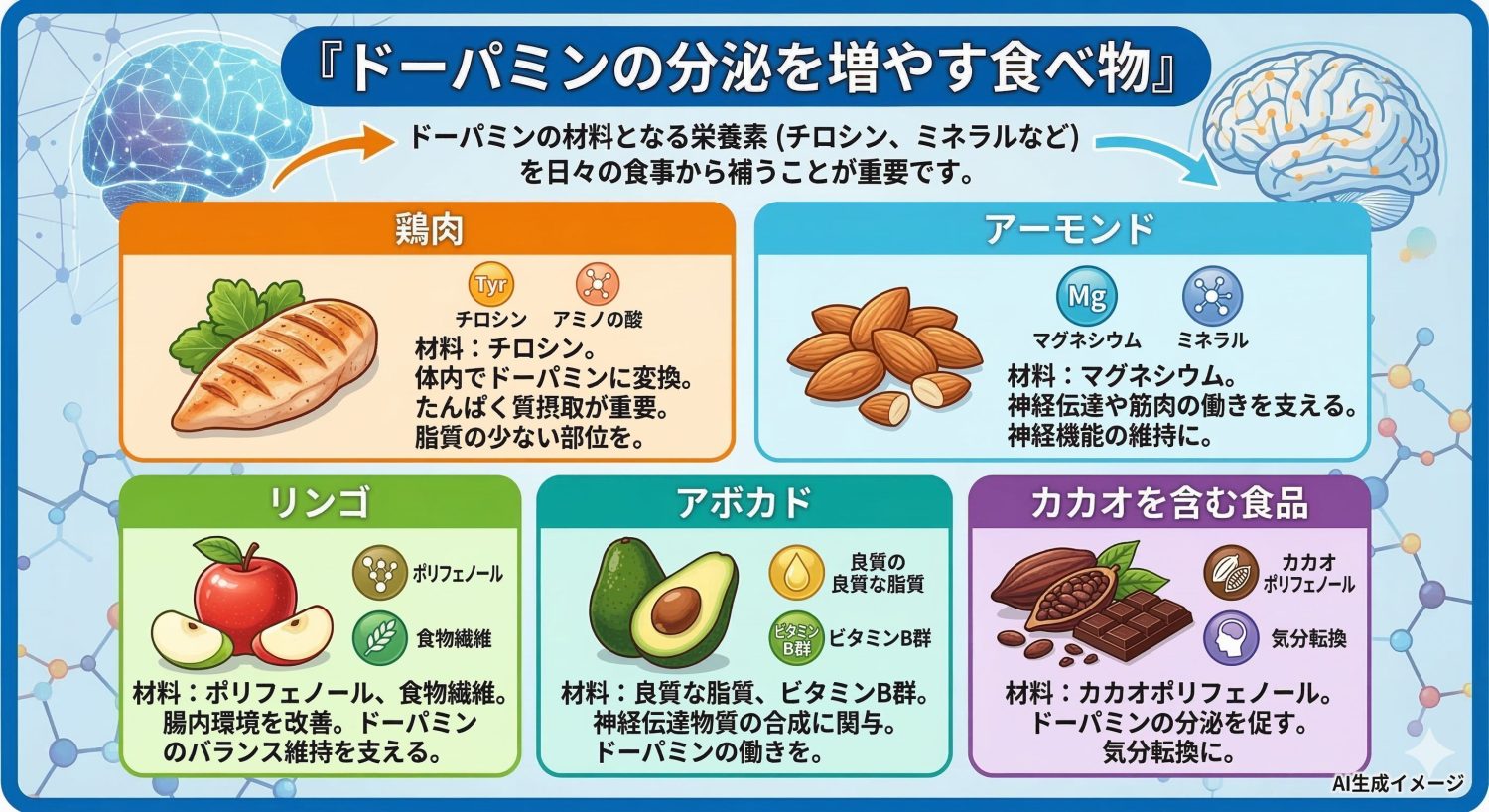 ドーパミンの分泌を増やす食べ物