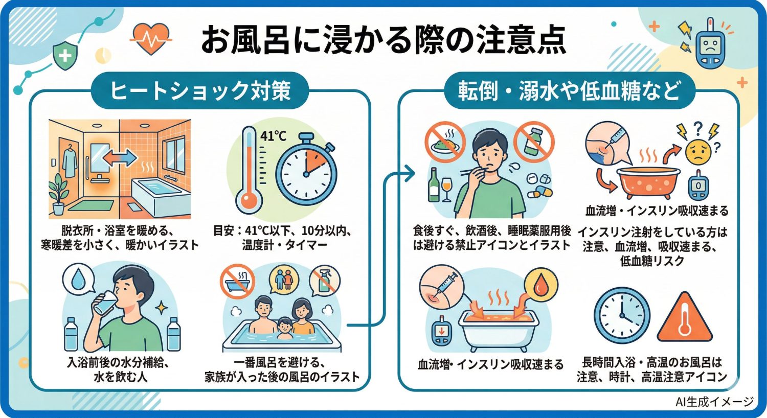 お風呂に浸かる際の注意点