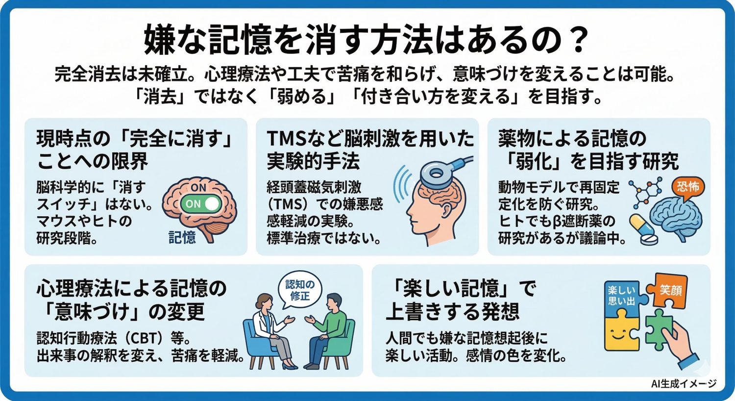 嫌な記憶を消す方法はあるの？