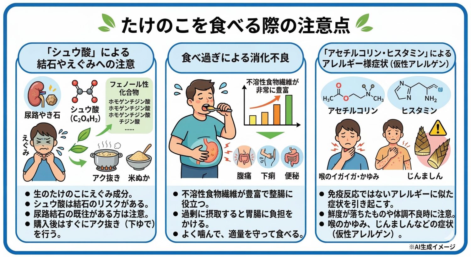 たけのこを食べる際の注意点