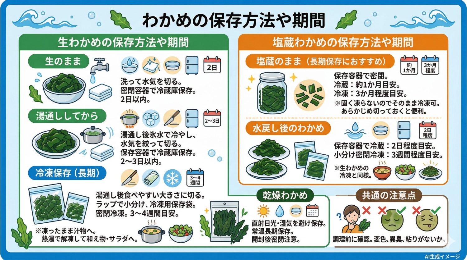 わかめの保存方法