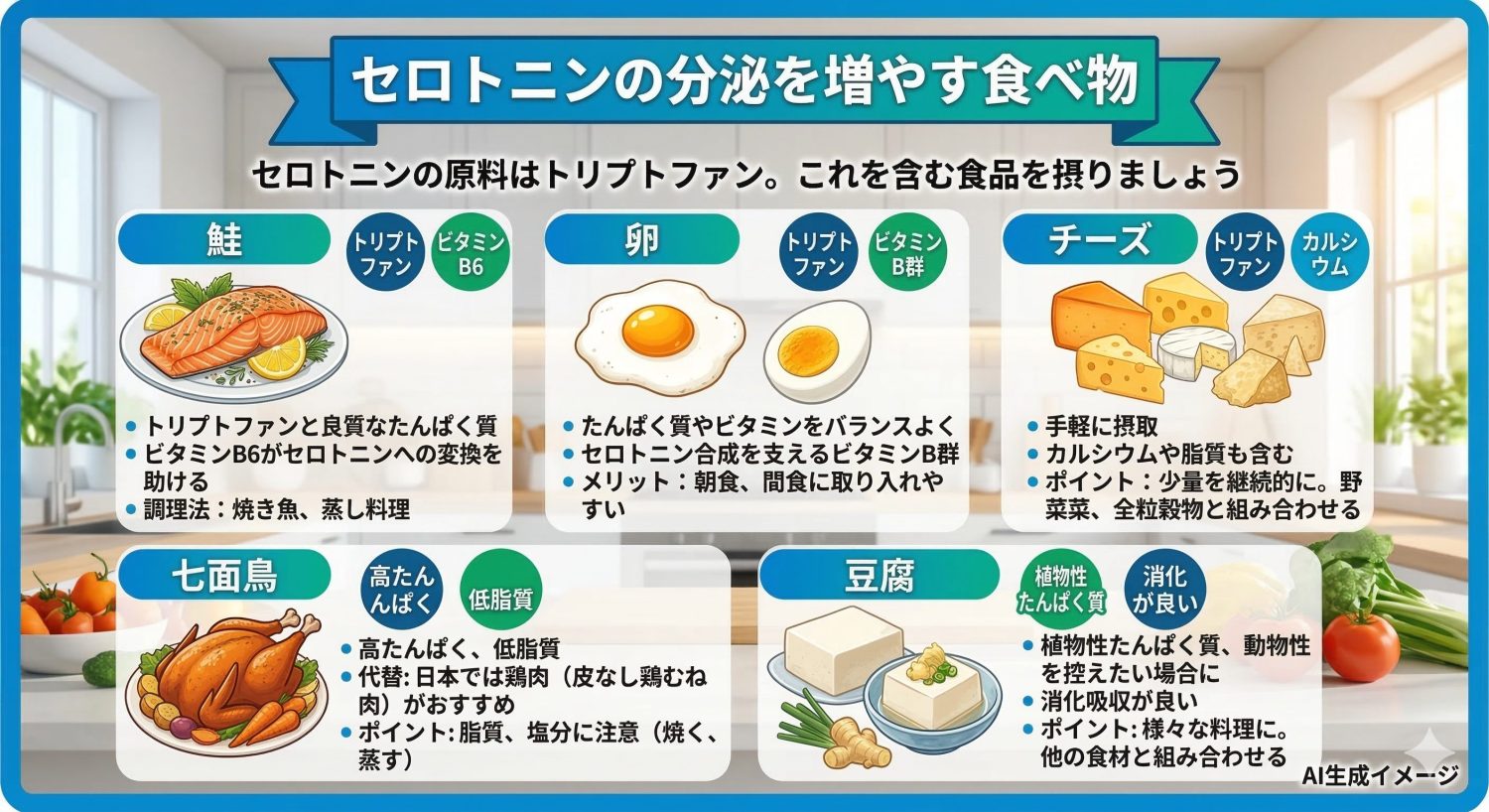 セロトニンの分泌を増やす食べ物