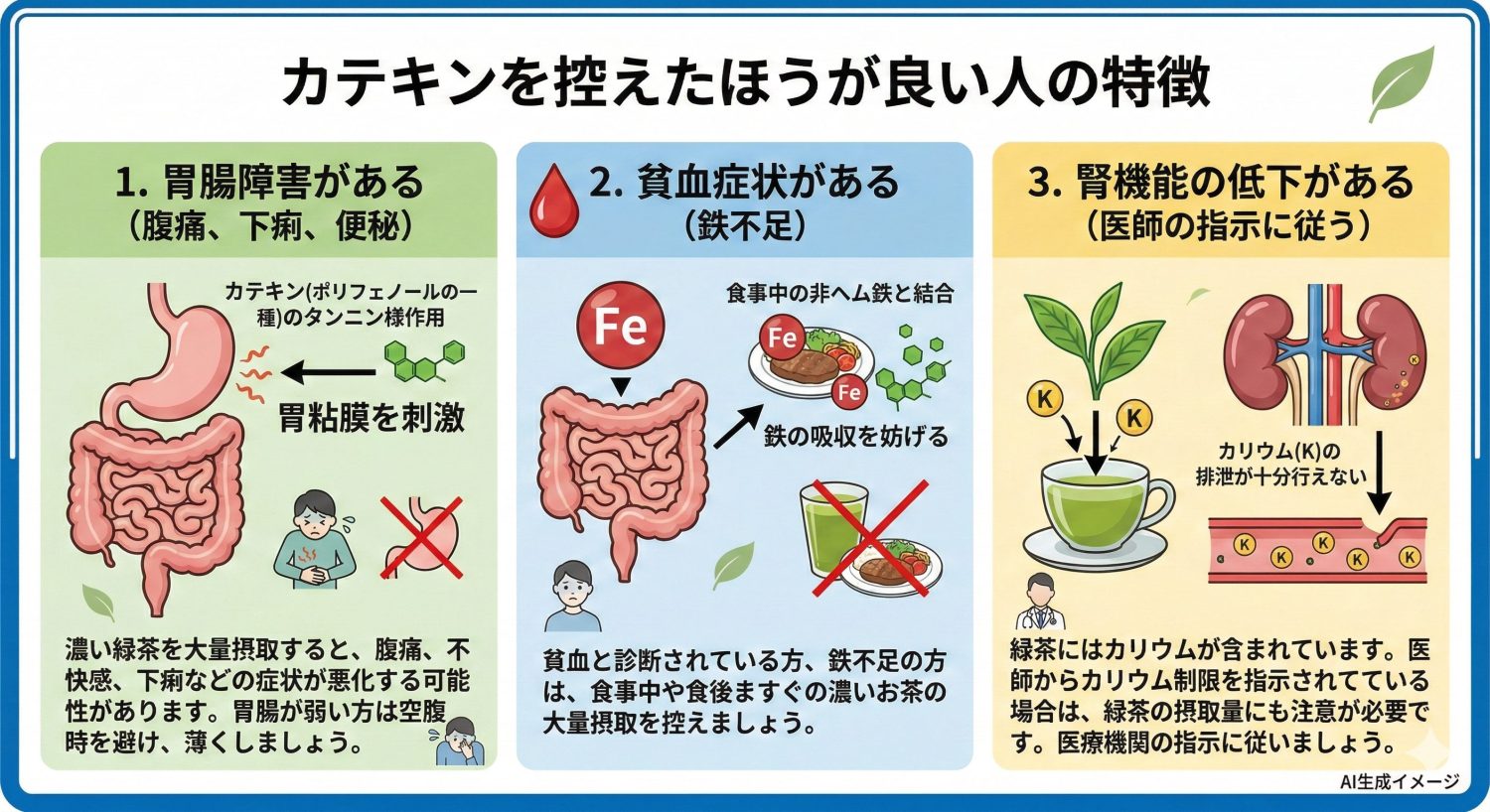 カテキンを控えたほうが良い人の特徴