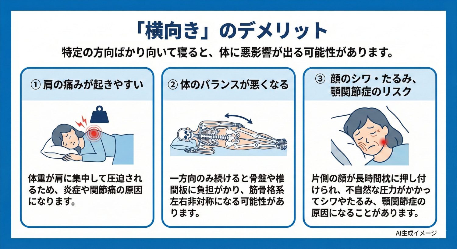 「横向き」のデメリット
