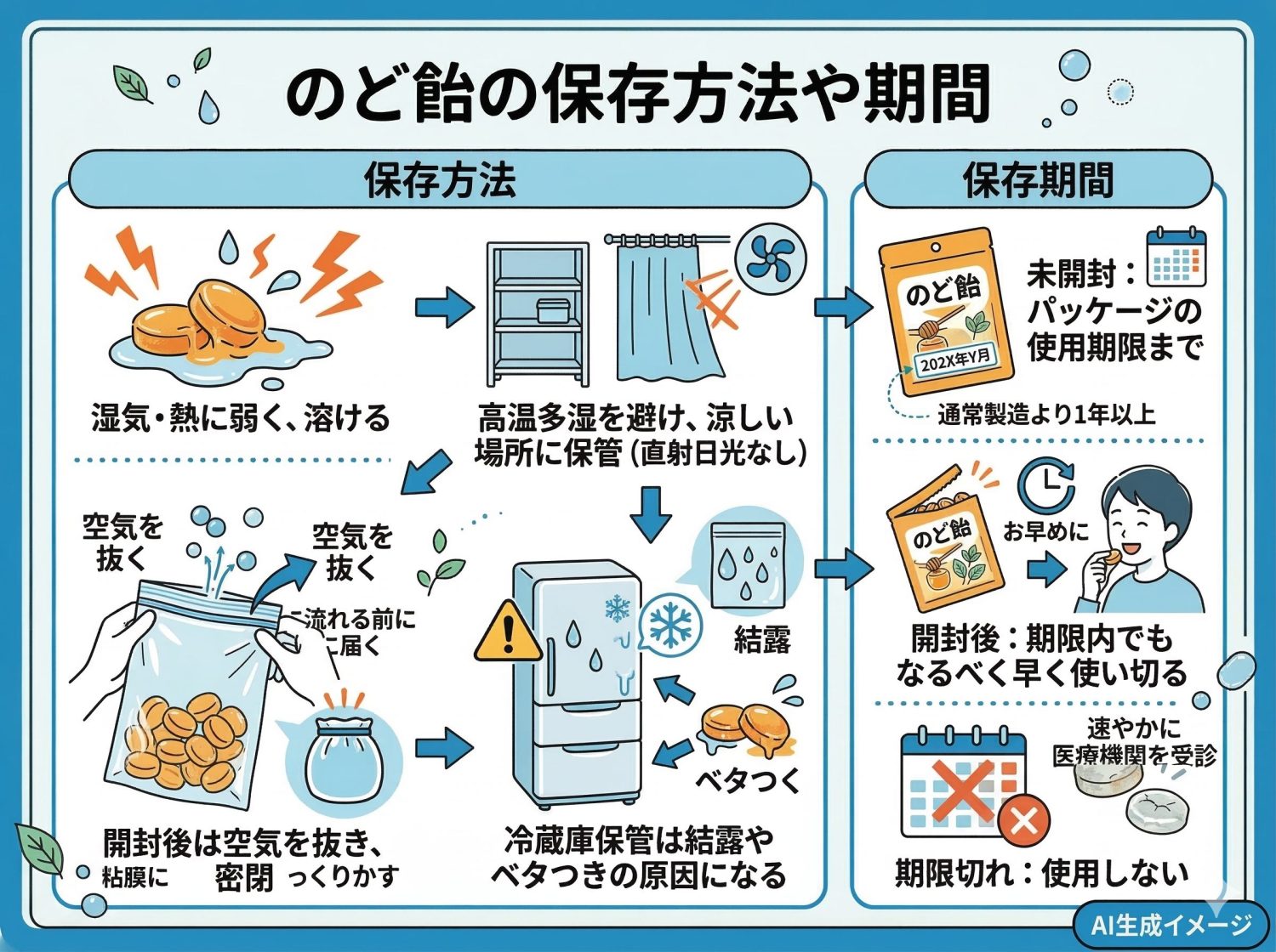 のど飴の保存方法