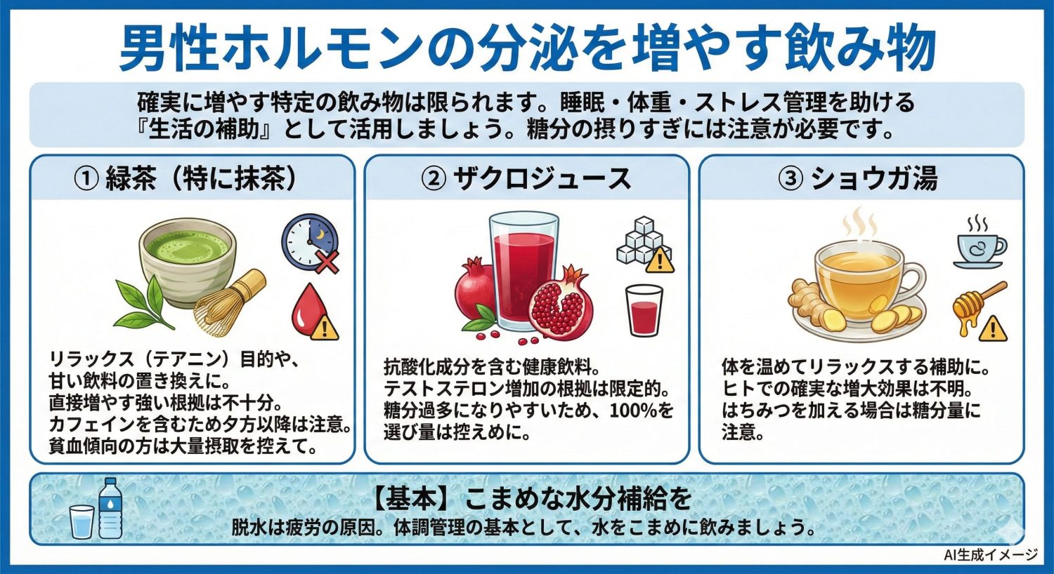 男性ホルモンの分泌を増やす飲み物