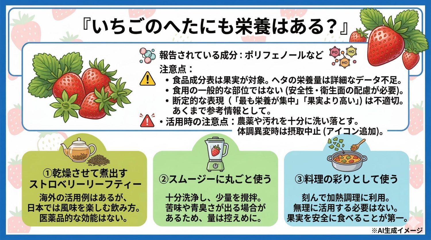 いちごのへたにも栄養はある?